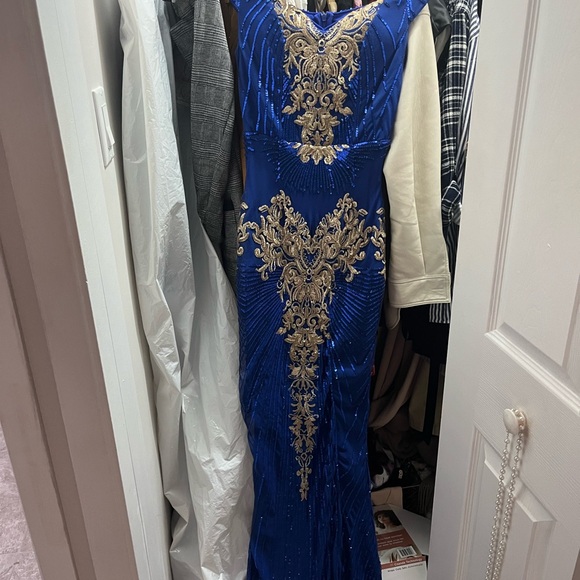 Blue and gold Prom/ Evening dress - Picture 6 of 7